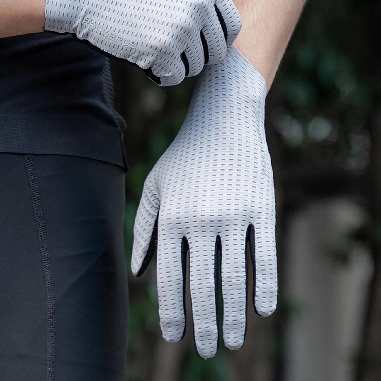 Guantes de ciclismo transpirables de dedo completo Rockbros - Gris 2/6