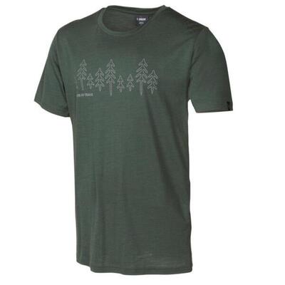 T-shirt ceasar fir heren - 100% extra fijne merino wol - groen