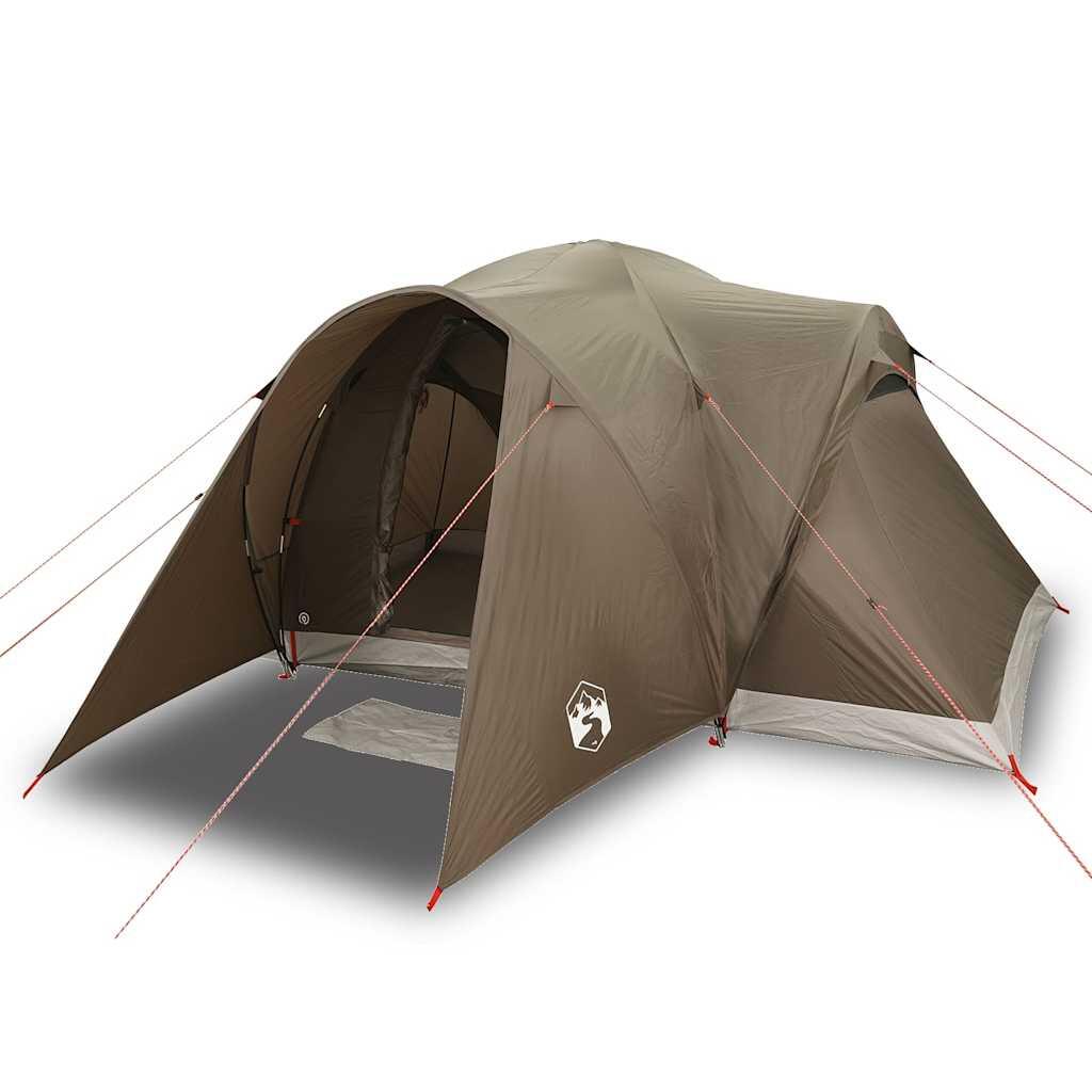 VidaXL Tenda a cupola 6 persone impermeabile marrone 2/4