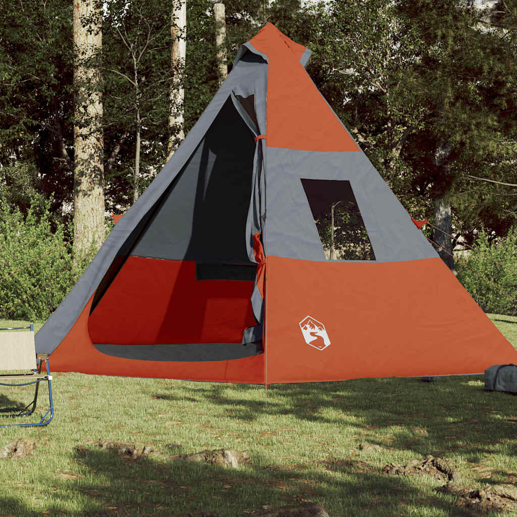 Vidaxl Tente Tipi 7 Personnes Imperméable en Orange 3/7