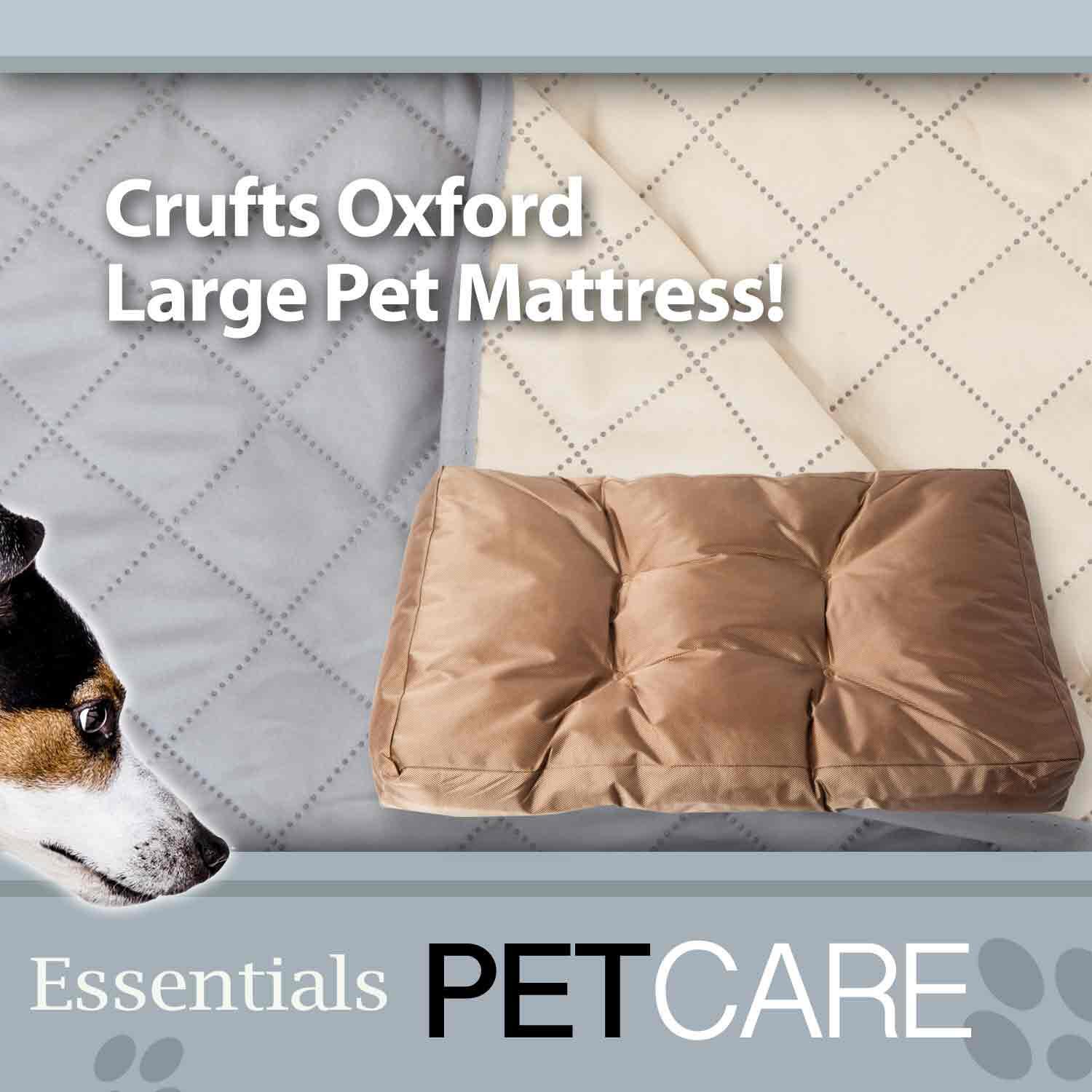 Crufts- Oxford Pet Mattress - Pet Bed - Large (Brown) 91x68x10cm. 2/7