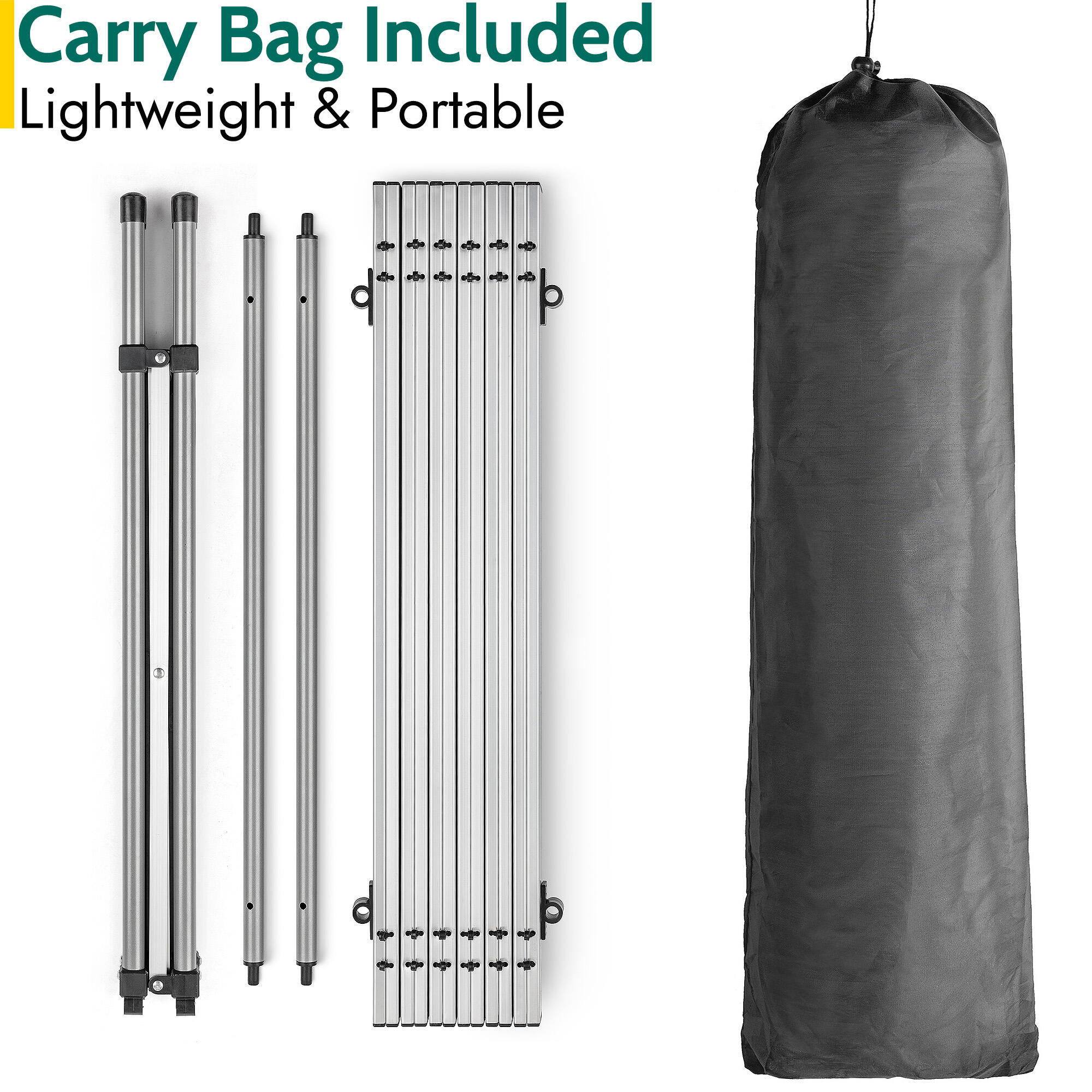 Trail Aluminium Folding Table Roll Top Camping Beach Picnic Lightweight with Bag 6/7