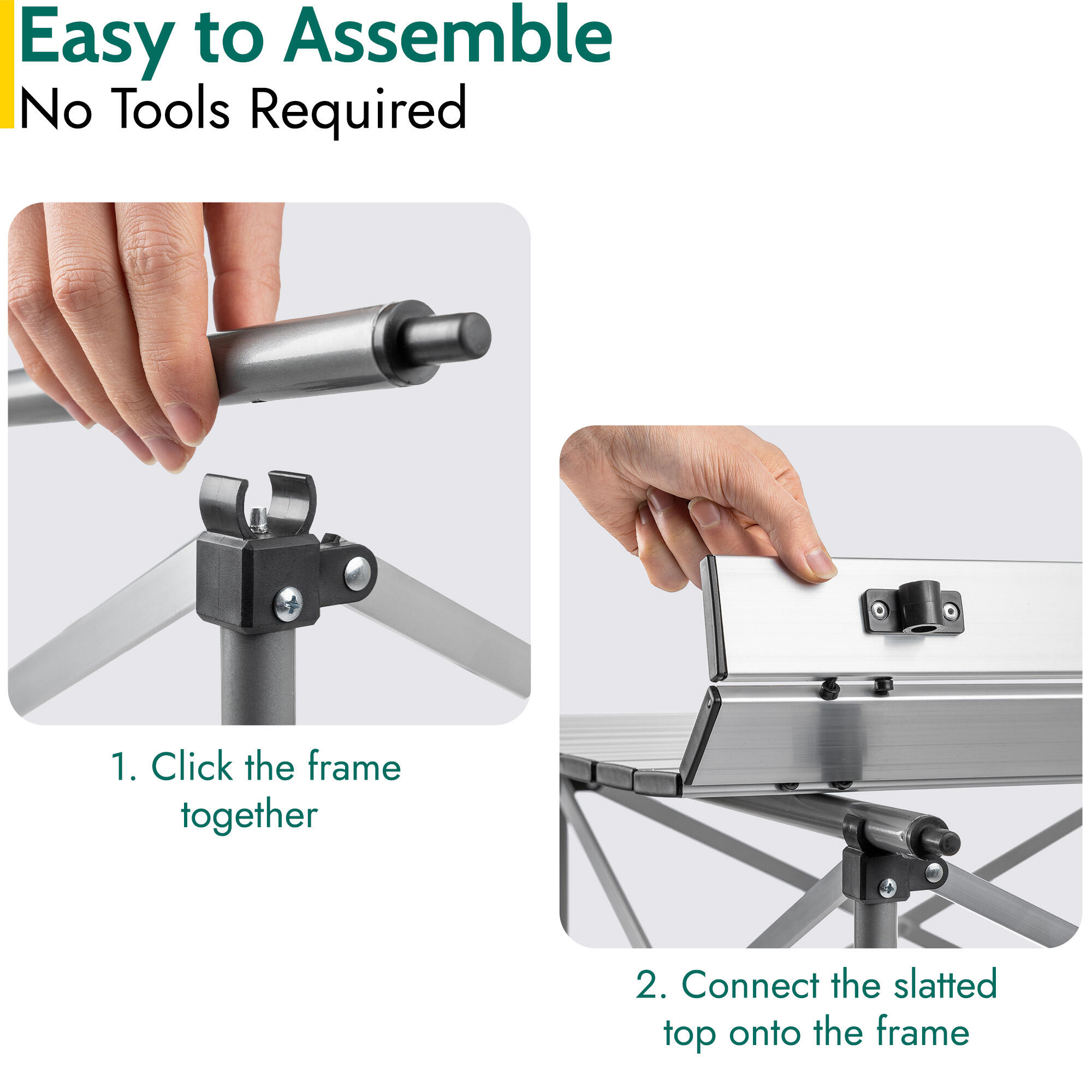 Trail Aluminium Folding Table Roll Top Camping Beach Picnic Lightweight with Bag 4/7