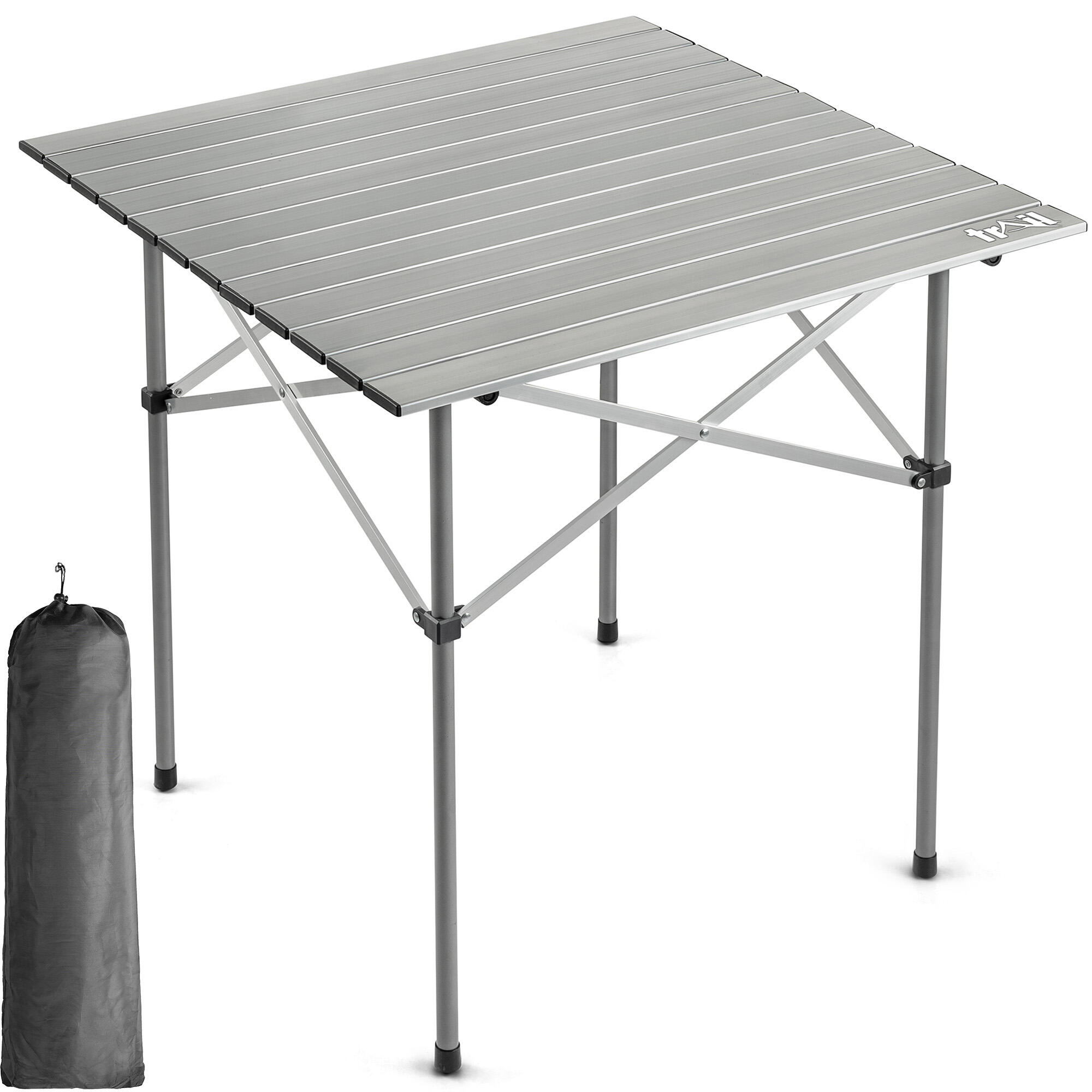 TRAIL OUTDOOR LEISURE Trail Aluminium Folding Table Roll Top Camping Beach Picnic Lightweight with Bag