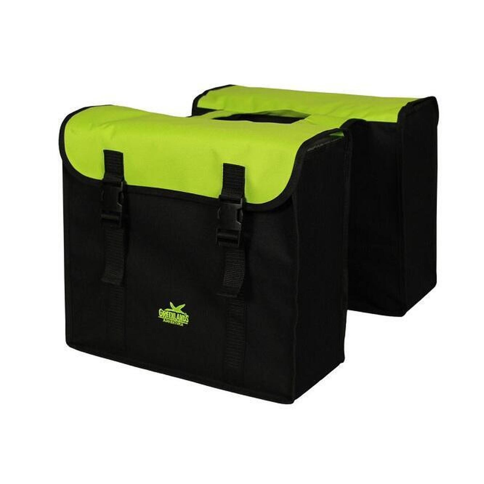 Podwójna Torba Rowerowa 34 Litry 37 X 33 X 14 Cm (2X) - Czarny / Zielony