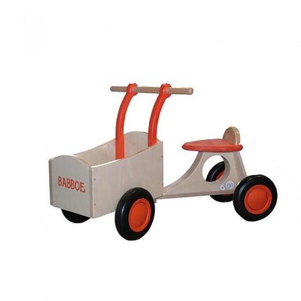 Babboe Draisienne vélo cargo orange en bois