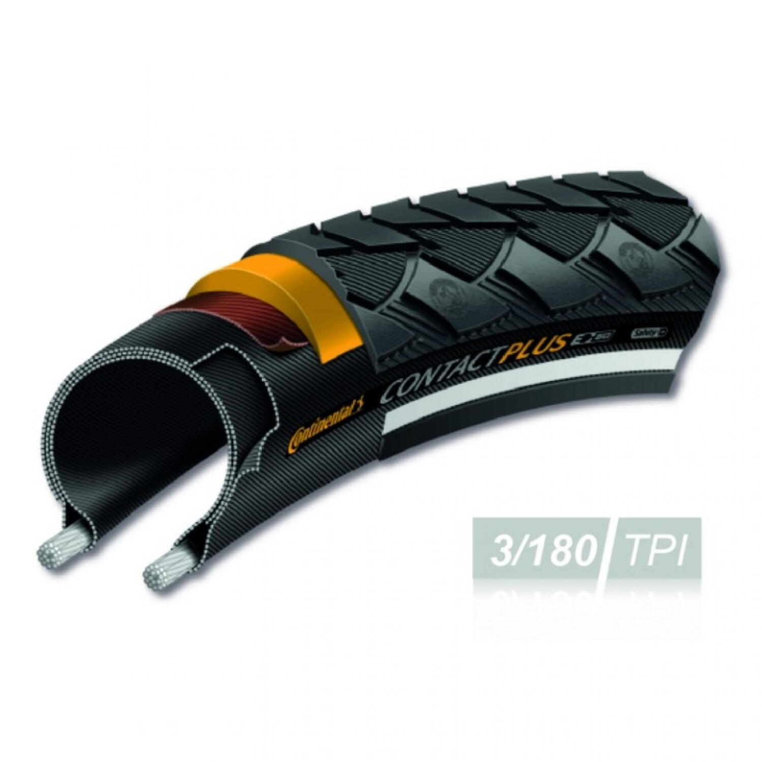 Continental Contact Plus 700 mm Tubetype Draht SafetyPlus Breaker E-Bike e50 2/3