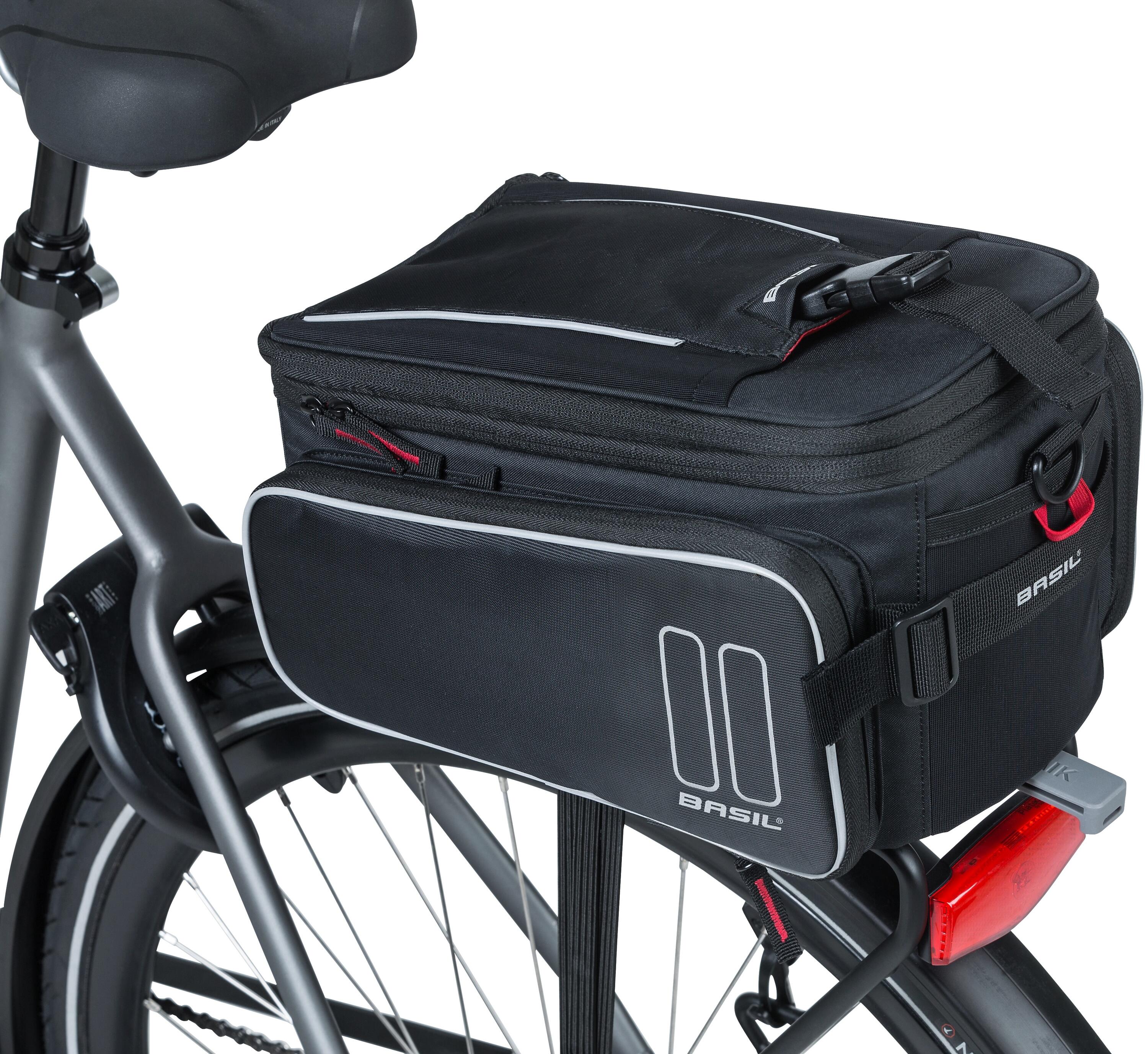 Basil Gepäckträgertasche Sport Design Schwarz, 36x26x43cm, 7-15 ltr, MIK 3/7