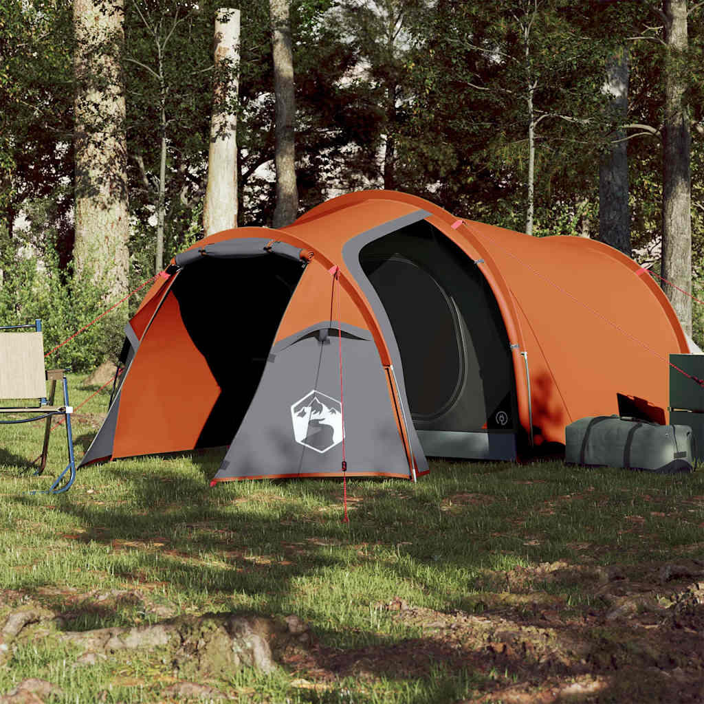 Tente tunnel imperméable 2 personnes en orange vif 3/7