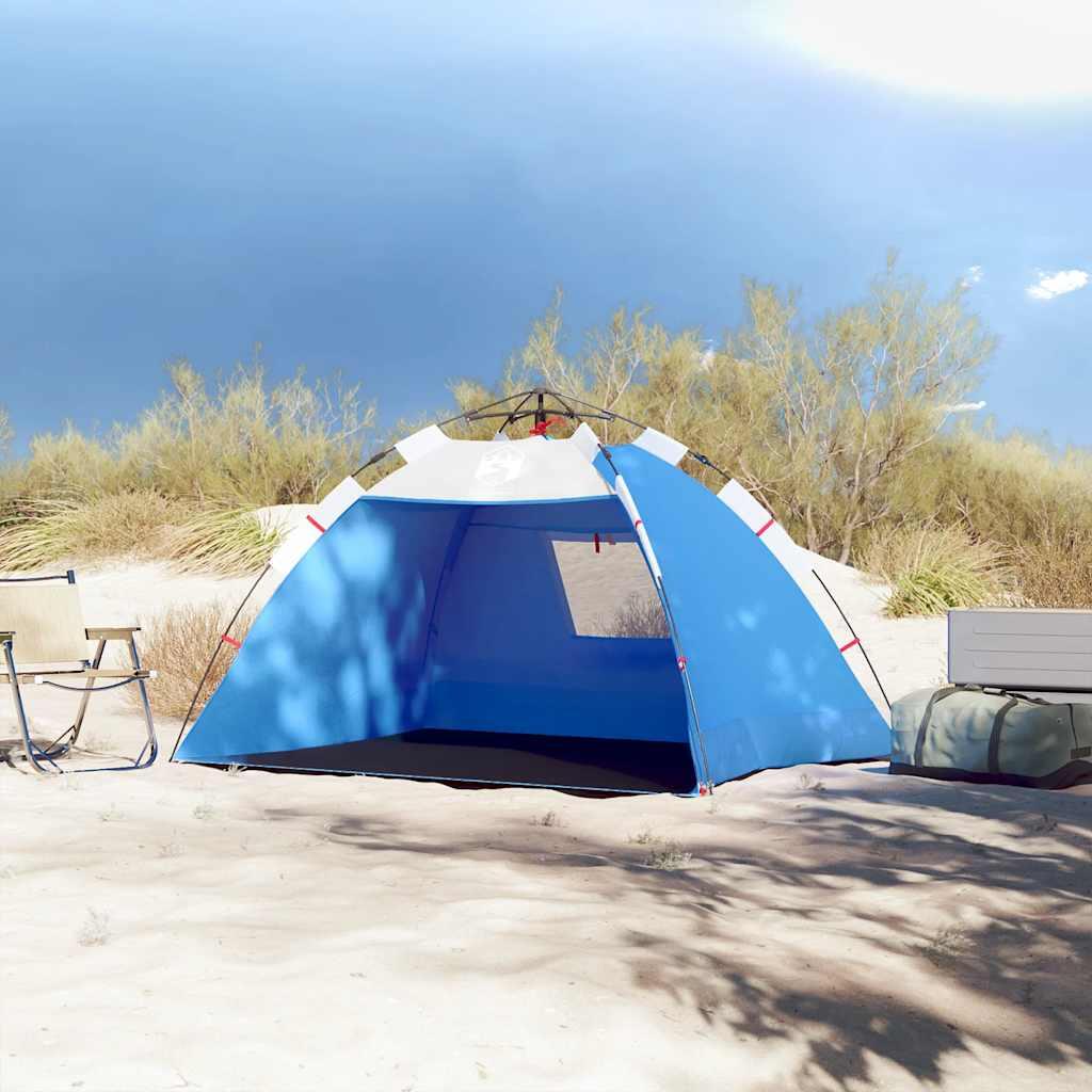 Tente de Plage Étanche 2 Personnes avec Libération Rapide en Bleu 3/7
