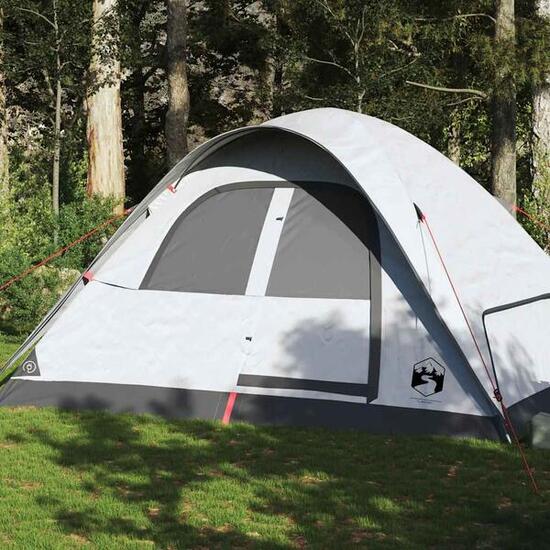 Tente dôme VidaXL 6 personnes, imperméable avec tissu occultant blanc