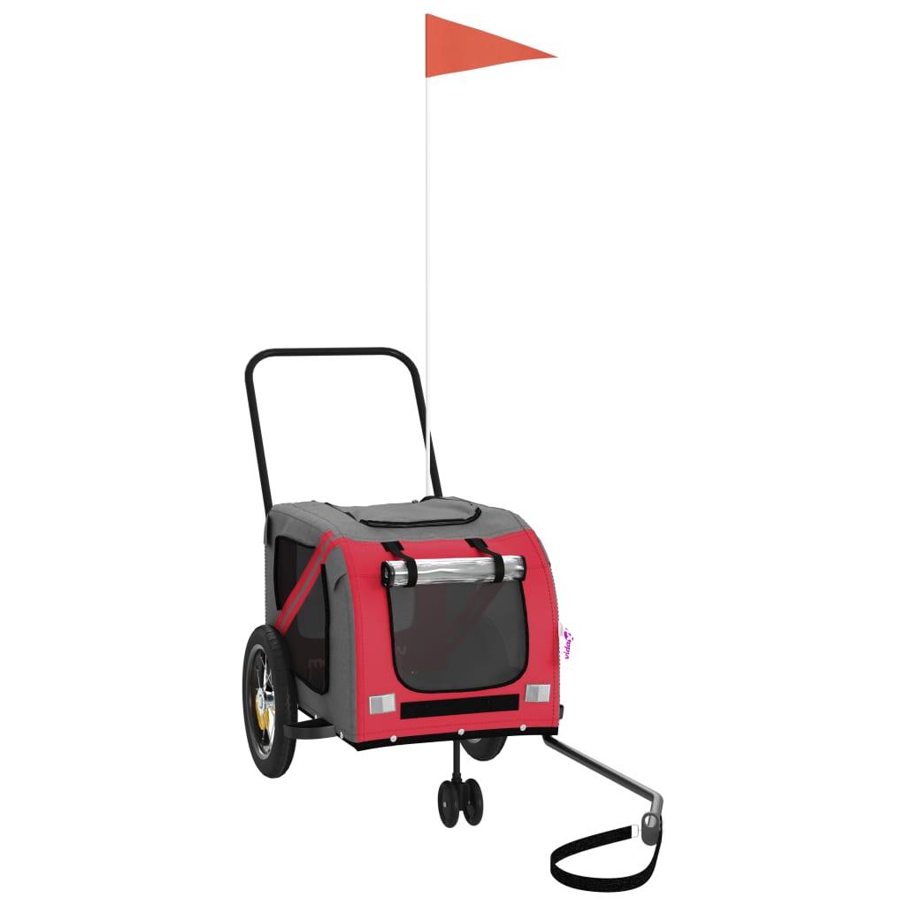 Remolque de Bicicleta para Perros - Oxford Fabric y Hierro - Rojo y Negro 2/4