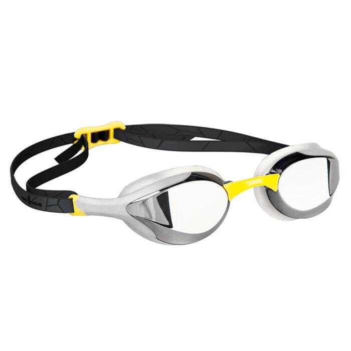 MAD WAVE Alien Mirrored Swimming Goggles Yellow/Silver Mirror
