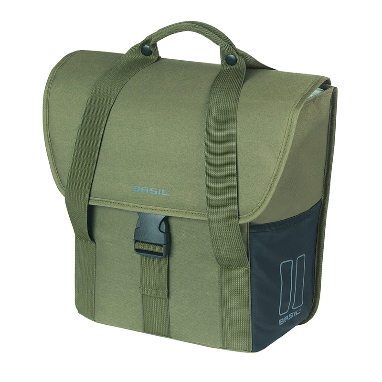Basil enkele packtas Go 16 liter - Donkergroen 14x28x31 cm (Hook-On System, ... 1/6