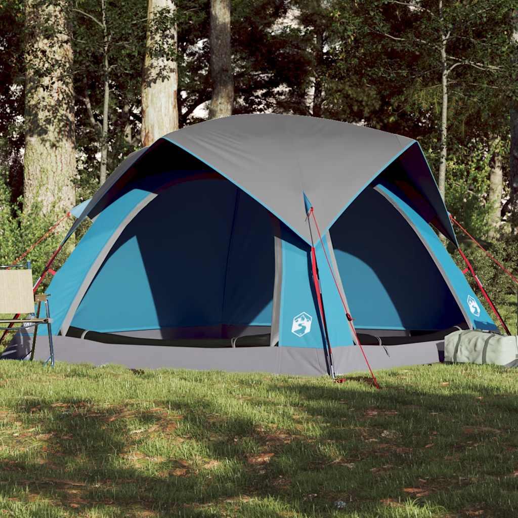 VIDAXL Waterdichte 4-Persoons Tent in Blauw voor Avontuurlijke Kampeerders
