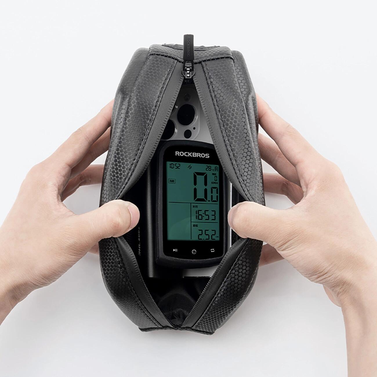 Bolsa Rígida de Bicicleta Rockbros para Cuadro, Tubo Superior, 1.4L - Negro 5/7