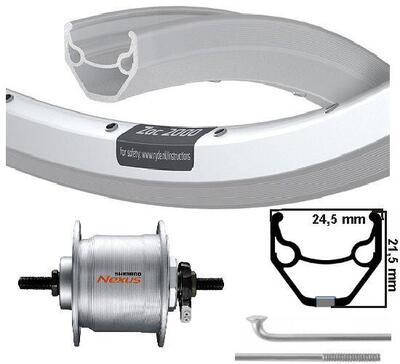 Kgs voorwiel 28 inch (622) zac2000 zilver naafdynamo 6v-2.4w