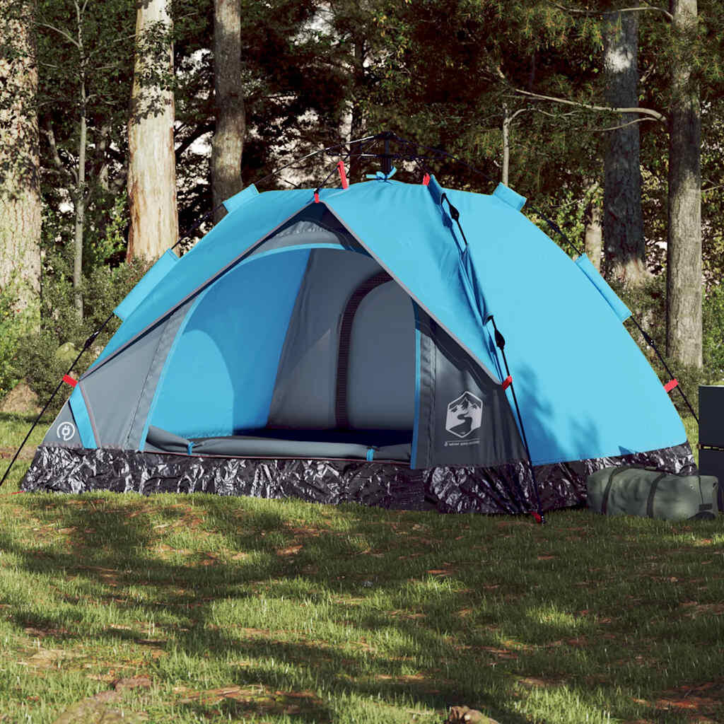Vidaxl 3-Person Dome Tent with Fast Release in Blue