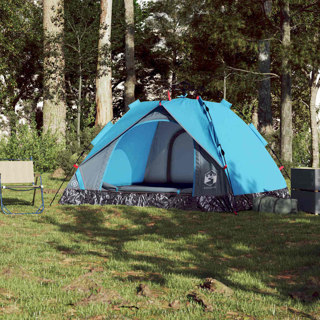 Vidaxl 3-Person Dome Tent with Fast Release in Blue 3/7
