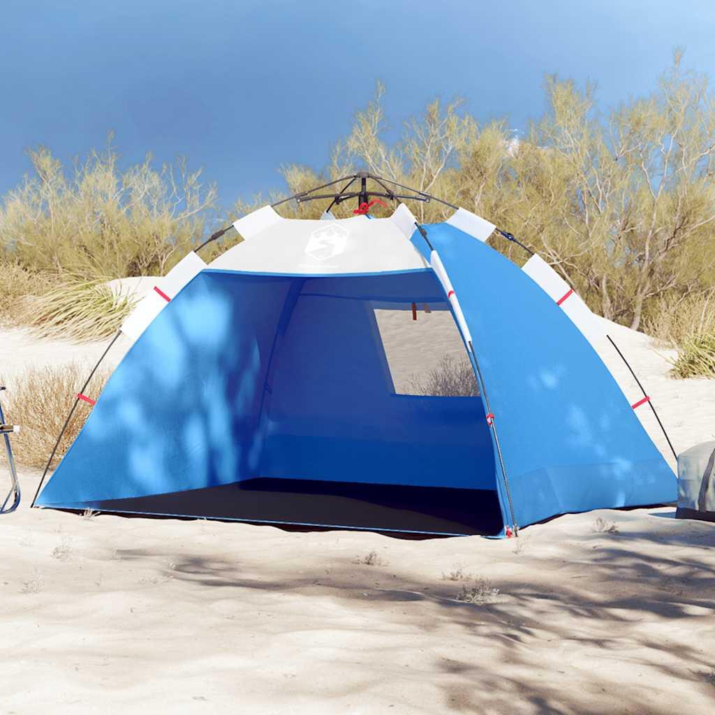 Vidaxl - Tente De Plage Étanche 2 Personnes Avec Libération Rapide En Bleu - Tente - Bleu|incolore - 2 Places - Decathlon