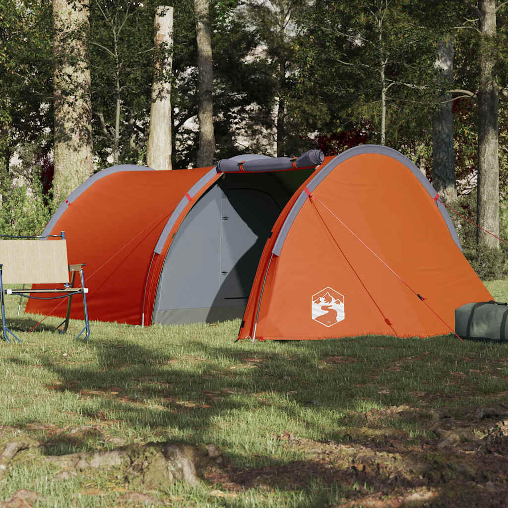 Tente Tunnel Vidaxl 4 Personnes Imperméable en Orange 3/7