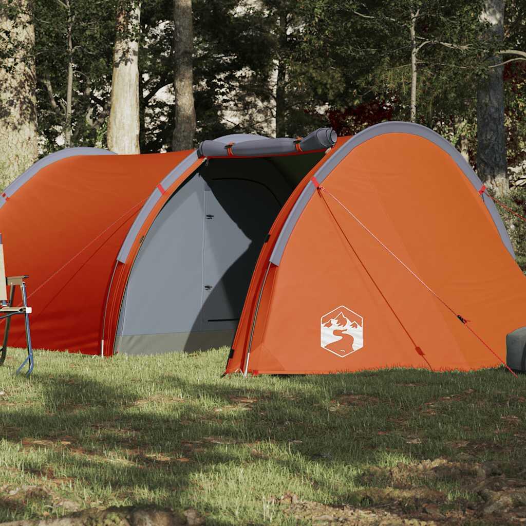 VIDAXL Tienda de túnel impermeable para 4 personas en naranja