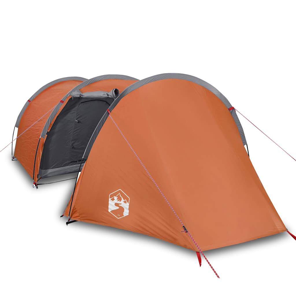 Tente Tunnel Vidaxl 4 Personnes Imperméable en Orange 2/7