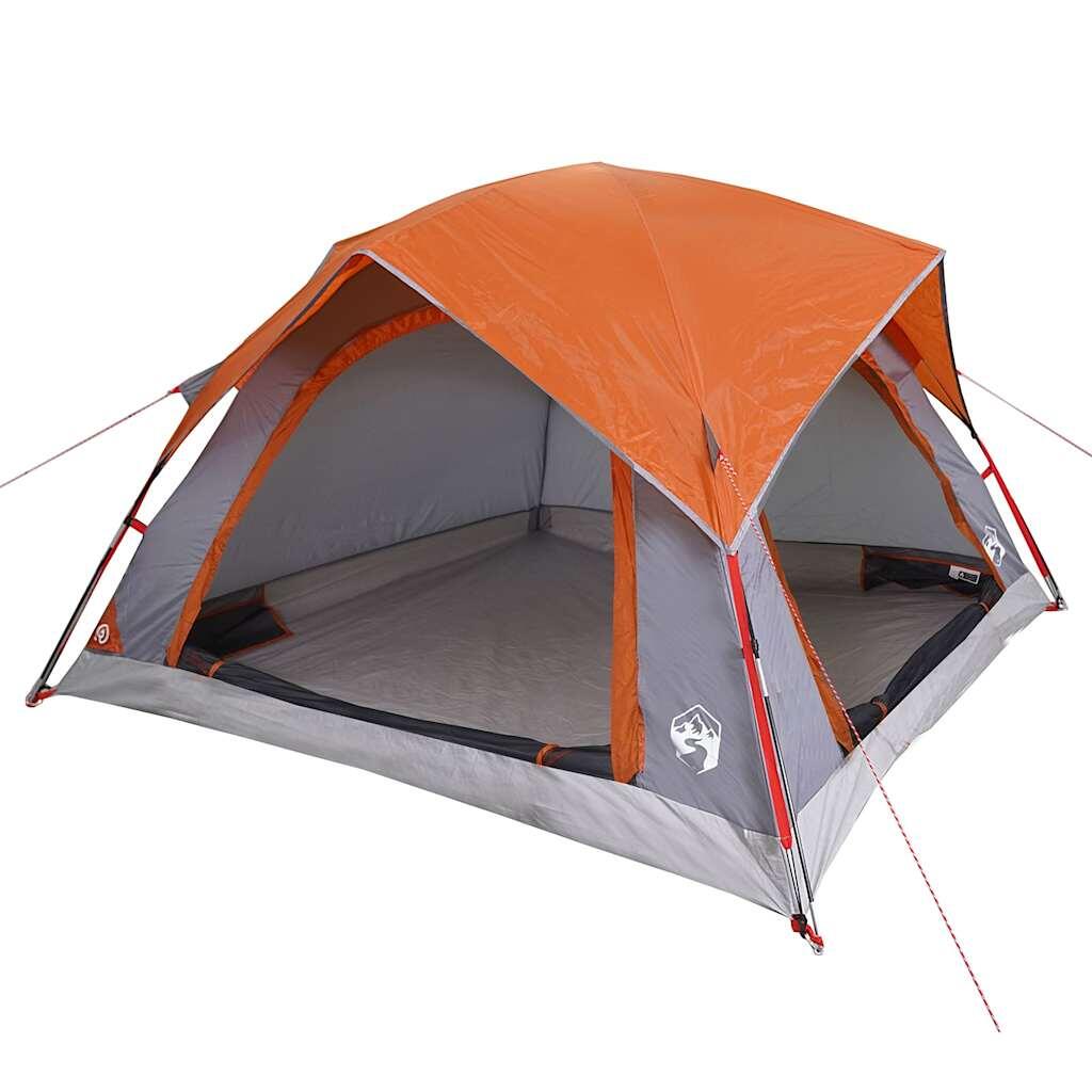 Tente Vidaxl Étanche pour 4 Personnes en Gris et Orange 3/7