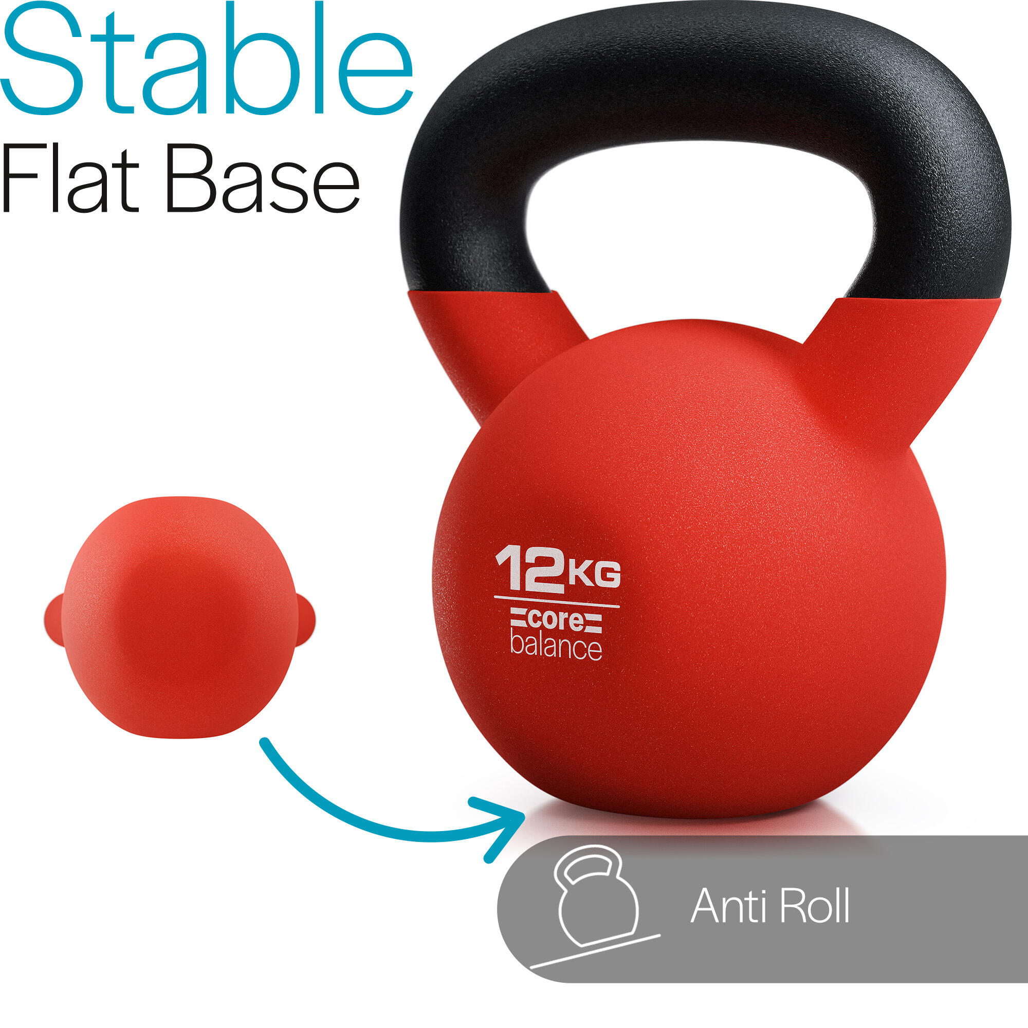 Cast Iron Kettlebell Weight Neoprene Coated Home Gym Fitness Core Balance 4-20kg 5/6