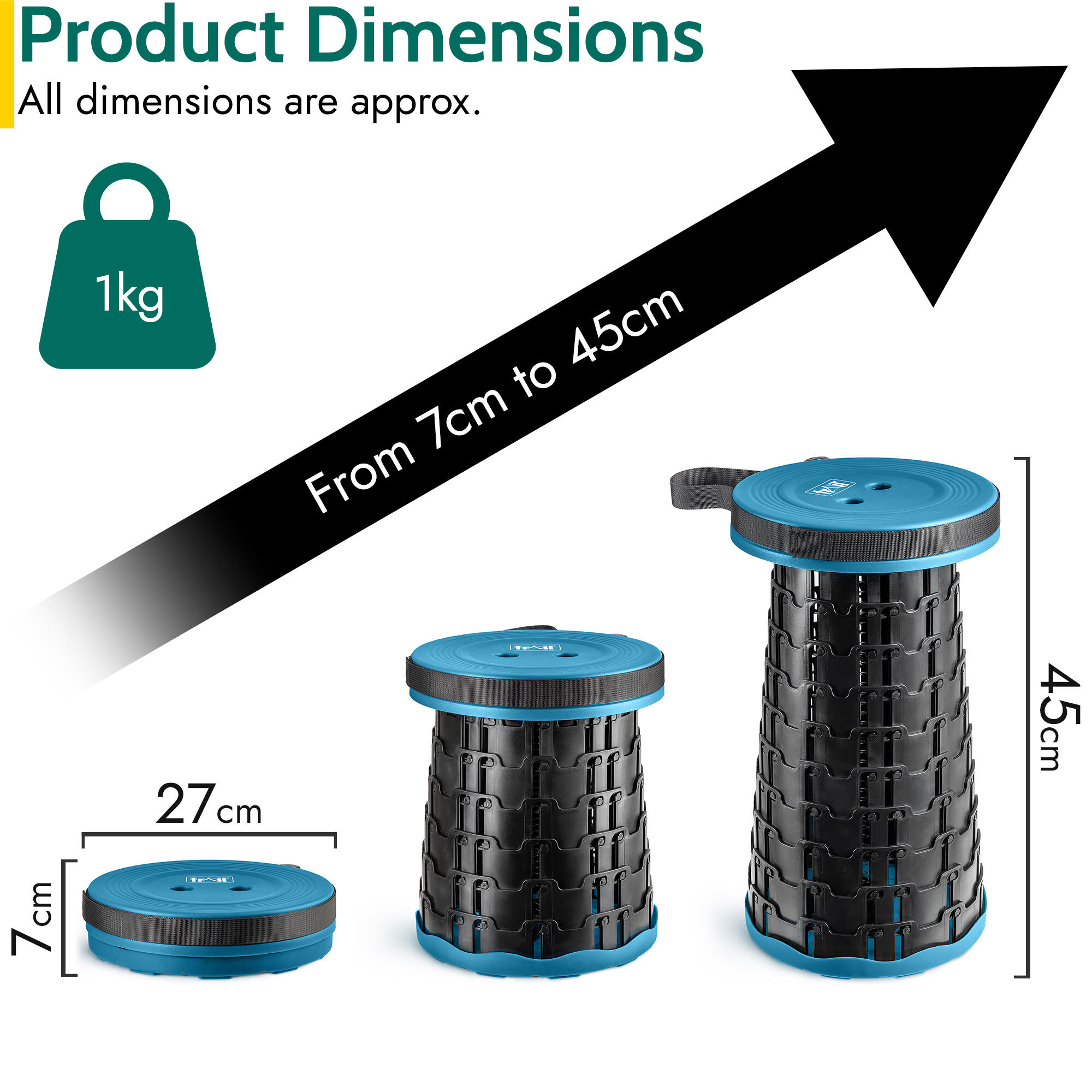 Portable Telescopic Stool with Strap Collapsible Adjustable