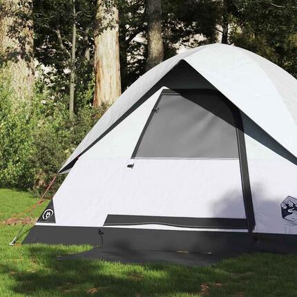 Tente dôme VidaXL 2 personnes, imperméable, tissu occultant blanc