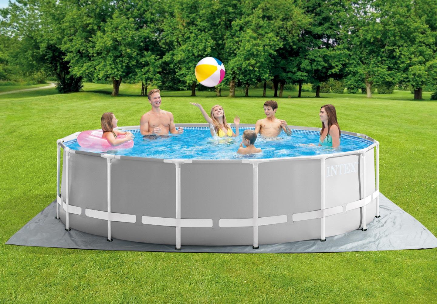 Ø 457 x 122 cm Intex Prism Frame Pool Set rund 2/6