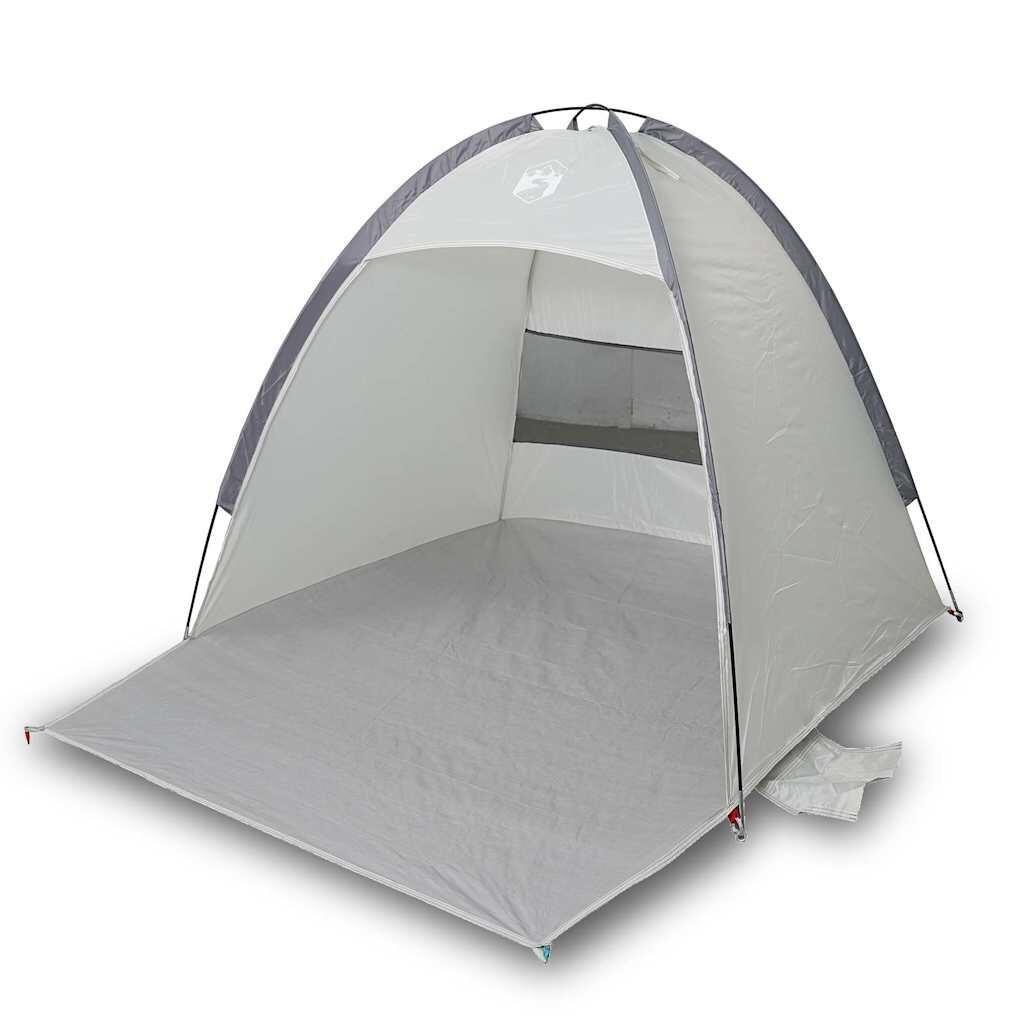 Tenda da spiaggia VidaXL 3 posti impermeabile grigia. 2/7