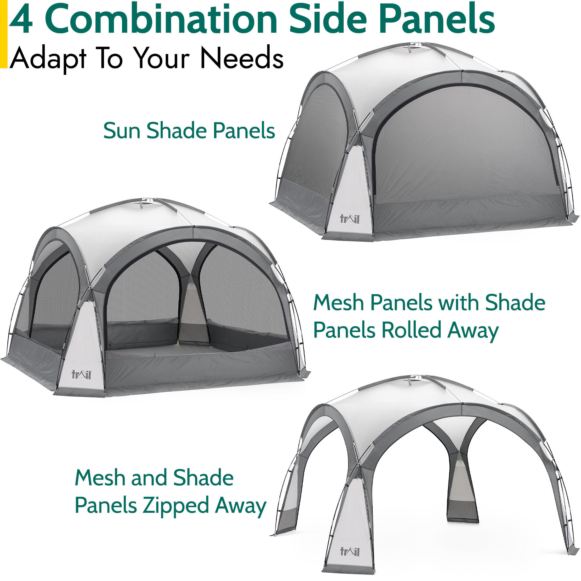 Dome Shelter with Sides Outdoor Event Camping Gazebo UV Waterproof 3.5m x 3.5m 3/7