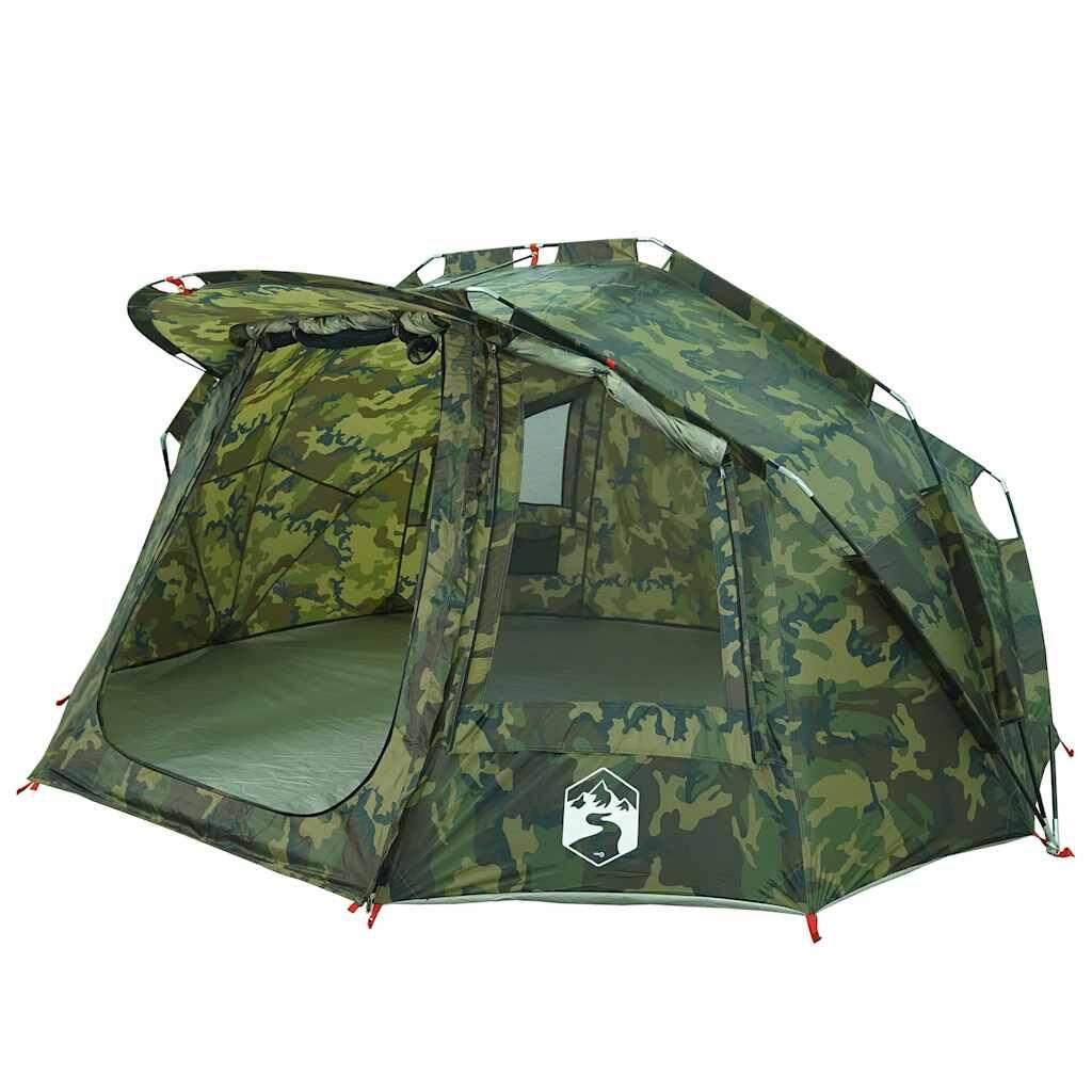 VidaXL Tenda da pesca 5 persone impermeabile camouflage 3/7
