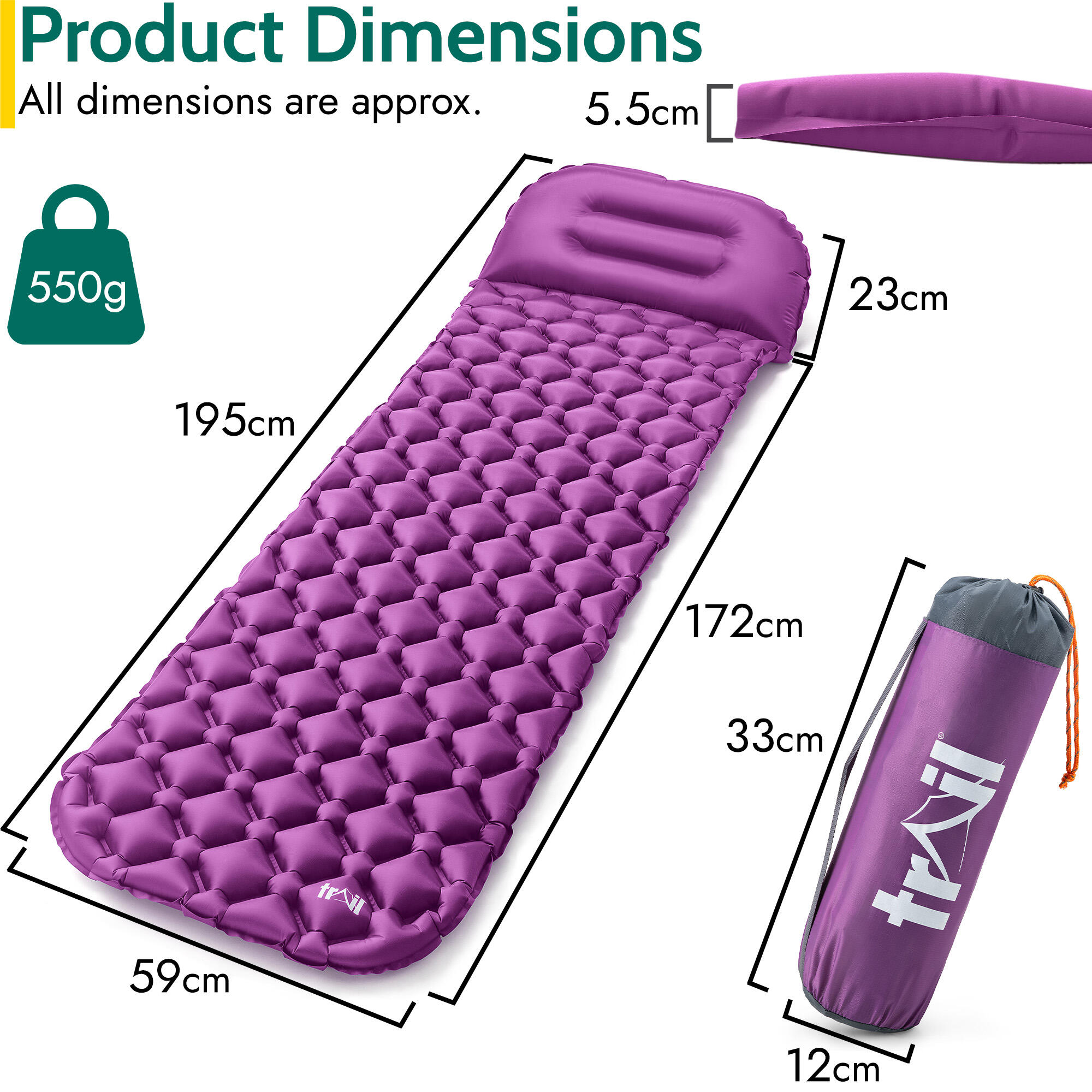 Lightweight Sleeping Mat With Pillow Ultra Light Inflatable Camping Mattress 7/7