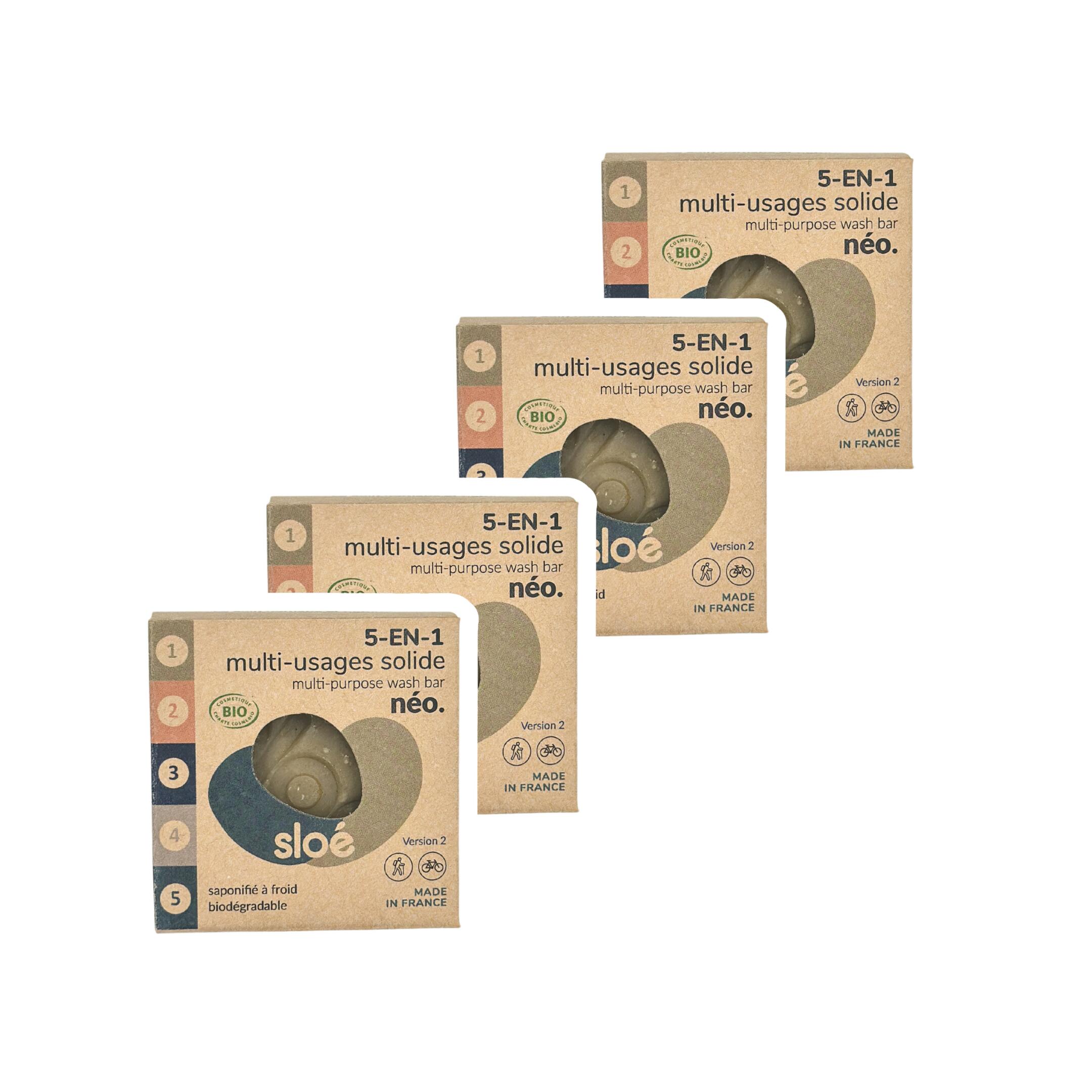 SLOE NEO 5-IN-1 MULTIFUNCTIONELE ZEEP (60G) - PAK VAN 4