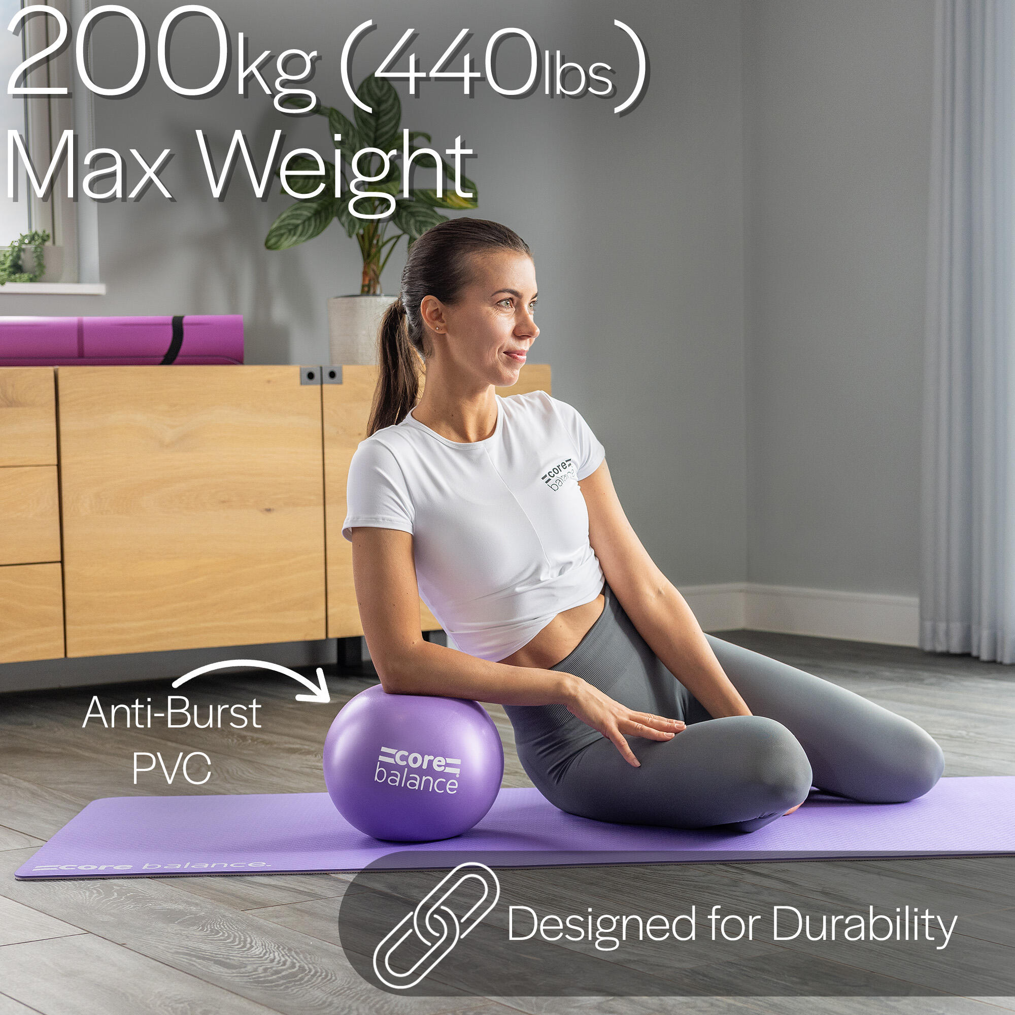 Small Pilates Ball 23cm Exercise Yoga Gym Stability Anti Burst Core Balance 3/6