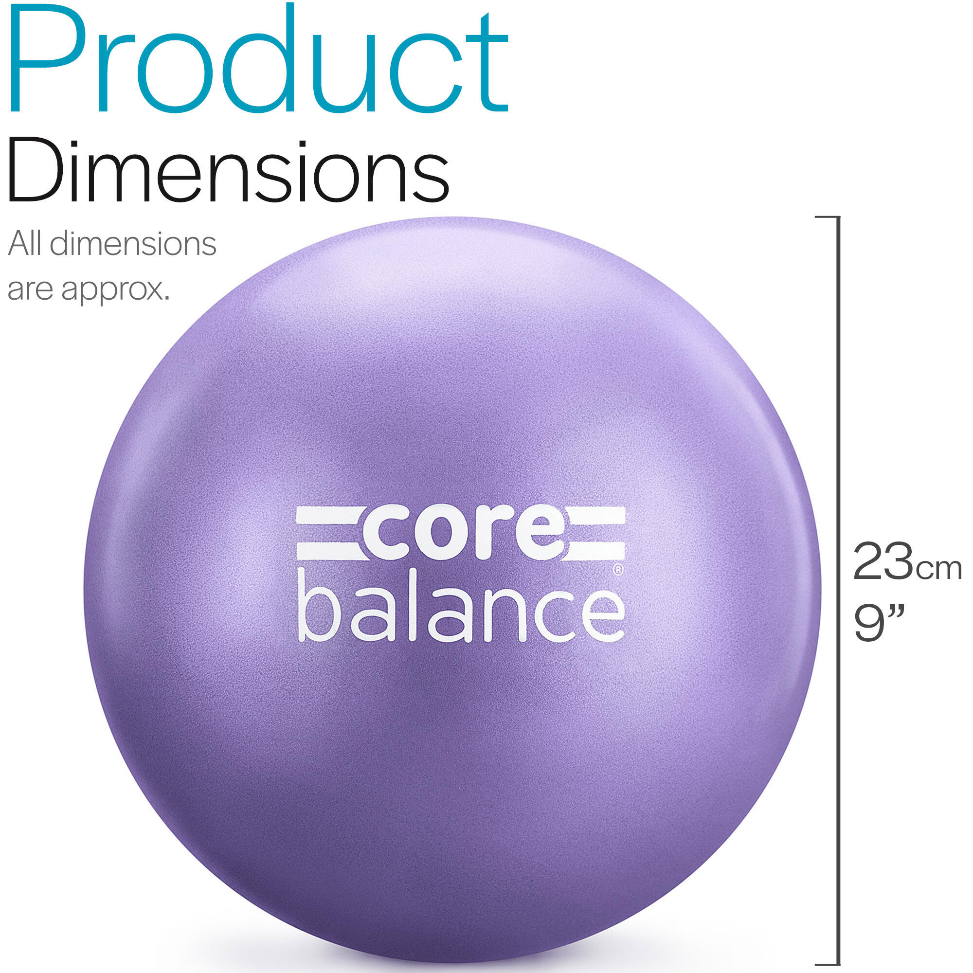 Small Pilates Ball 23cm Exercise Yoga Gym Stability Anti Burst Core Balance 6/6