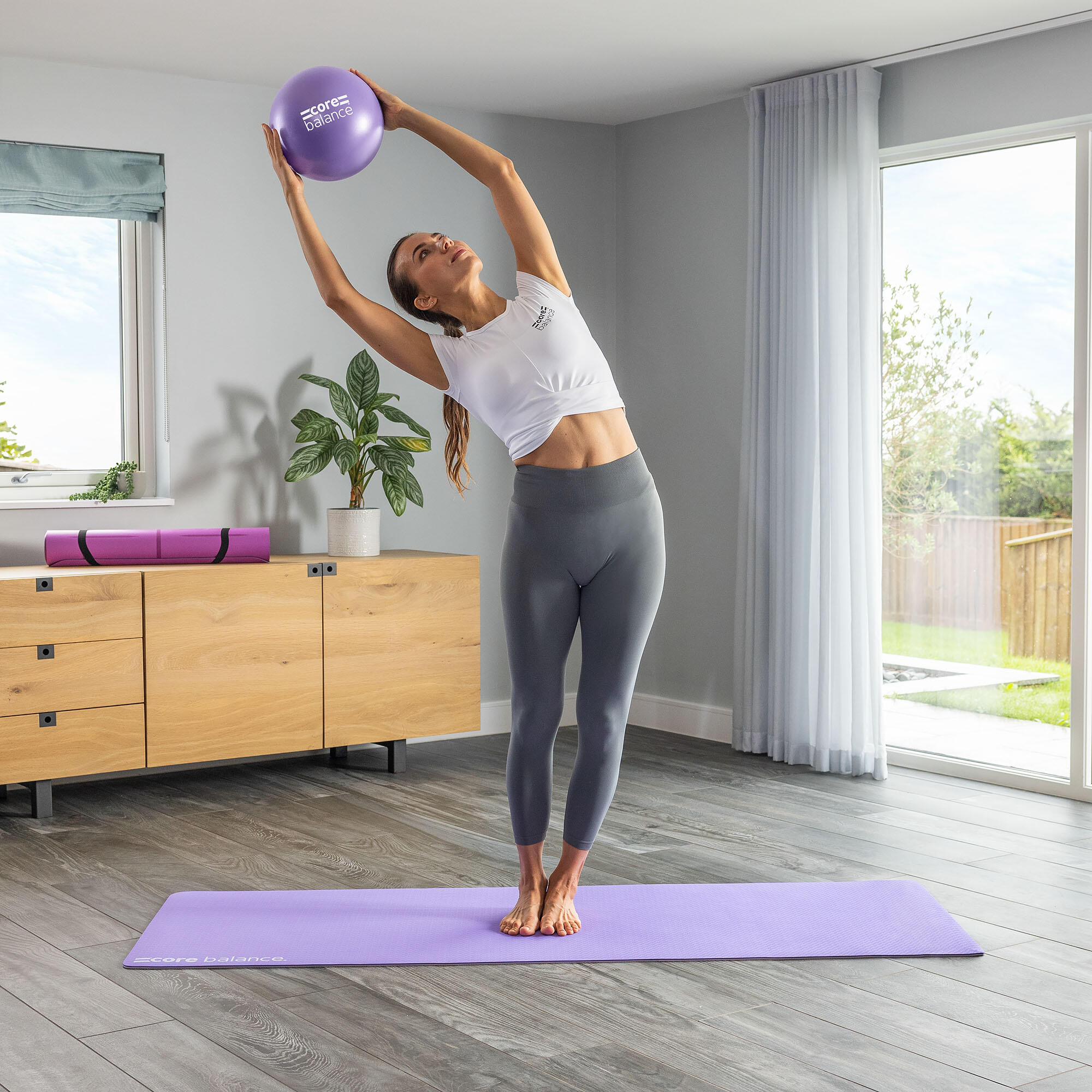 Small Pilates Ball 23cm Exercise Yoga Gym Stability Anti Burst Core Balance 2/6