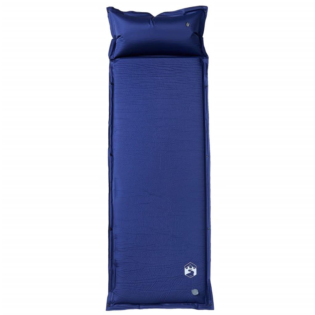 Colchón de Camping Auto-inflable de Vidaxl con Almohada - Azul Marino 2/4