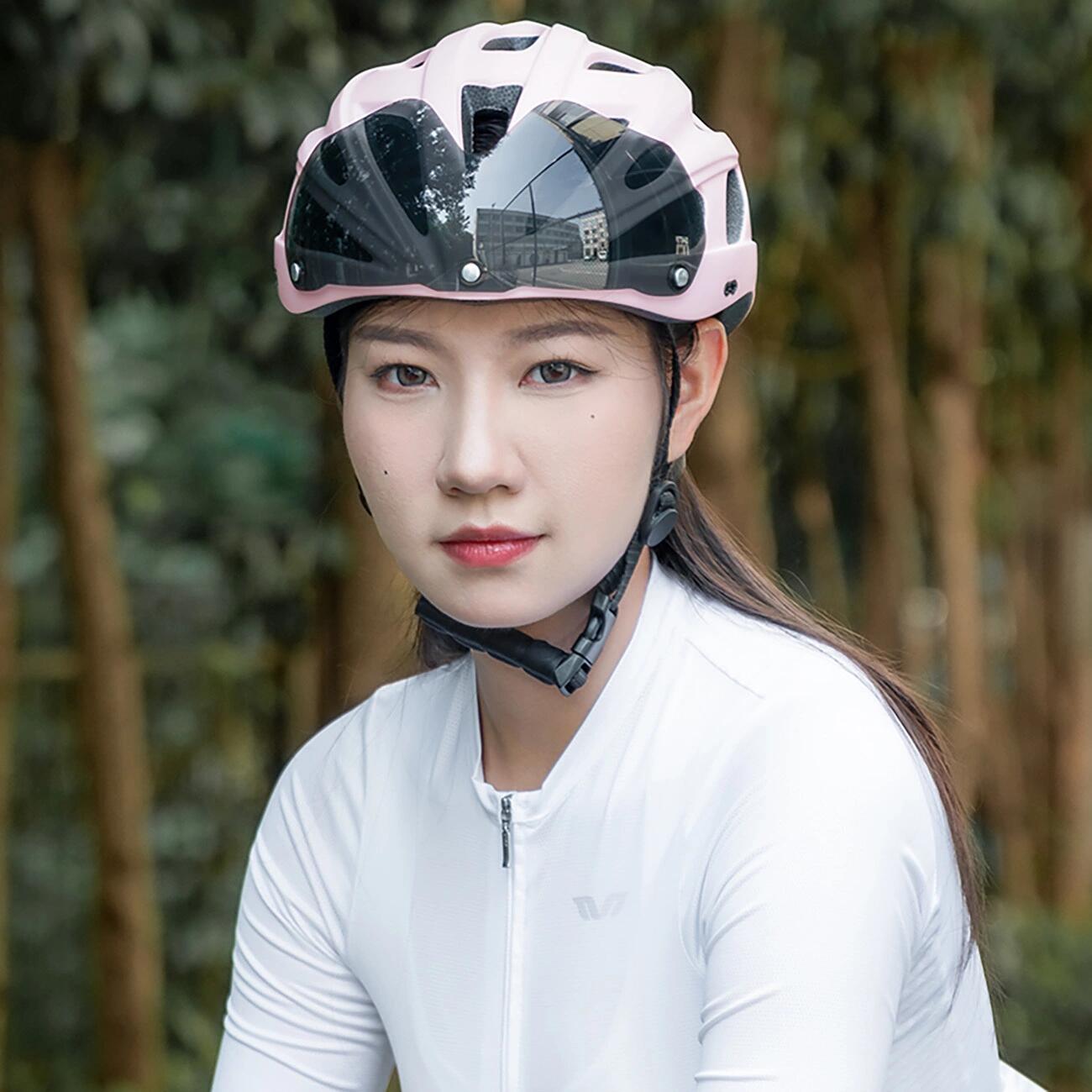 Capacete de Bicicleta Rockbros com Viseira Unissex - Rosa 5/7
