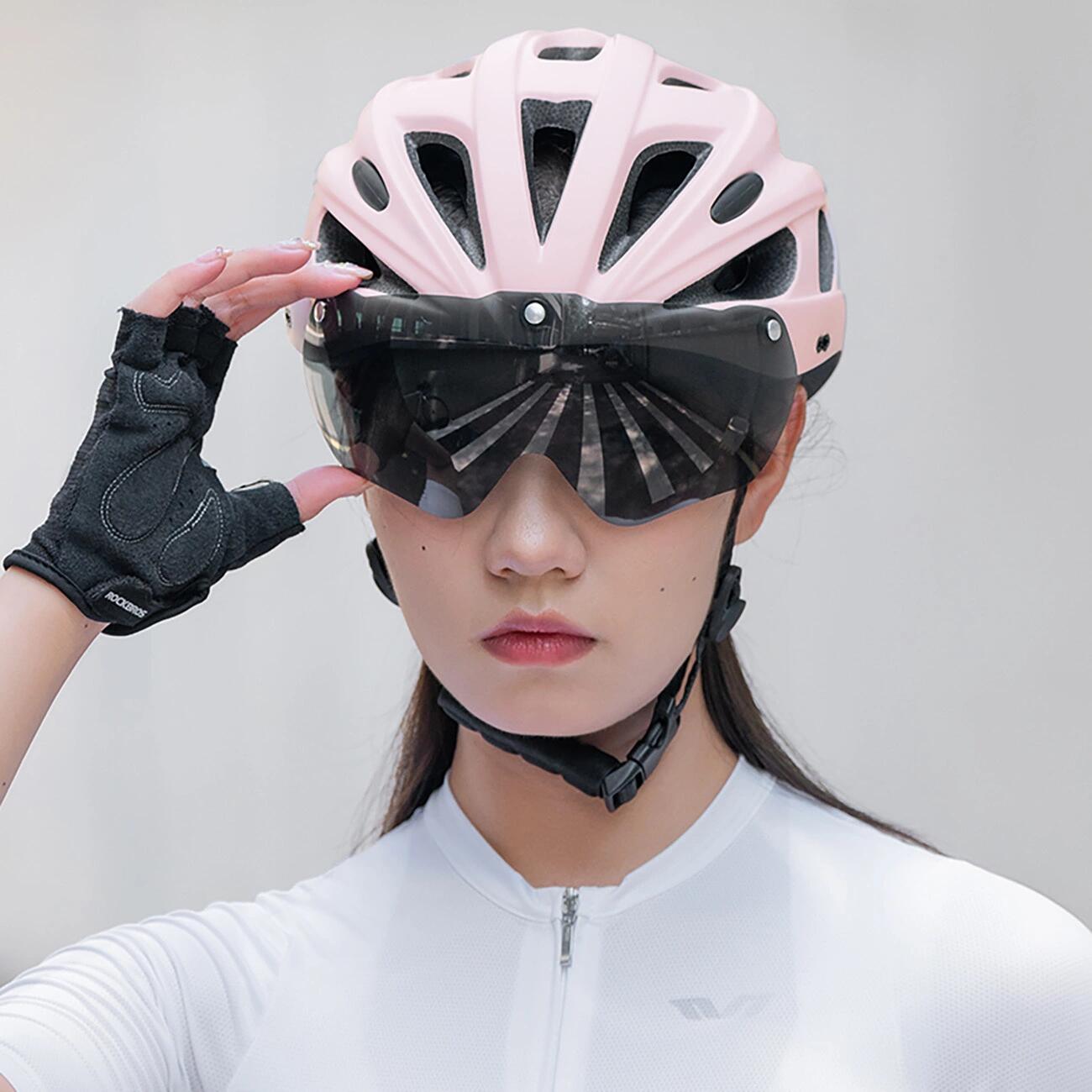Capacete de Bicicleta Rockbros com Viseira Unissex - Rosa 7/7