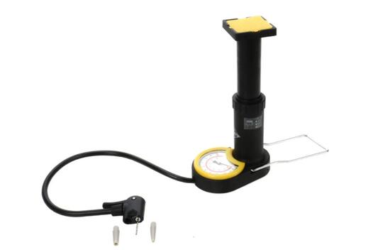 Pompa a pedale mini Dunlop con manometro analogico 3 adattatori e borsa.