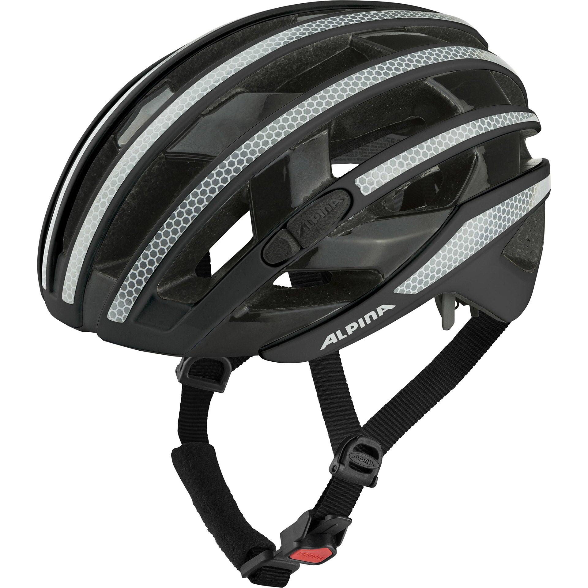 Olympische Sportbekleidung Alpina Rennhelm Ravel Reflex 55-59 Schwarz Glänzend 1/5