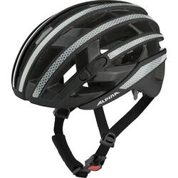 Casque de Course Olympique Alpina Ravel Réfléchissant 55-59 Noir Brillant