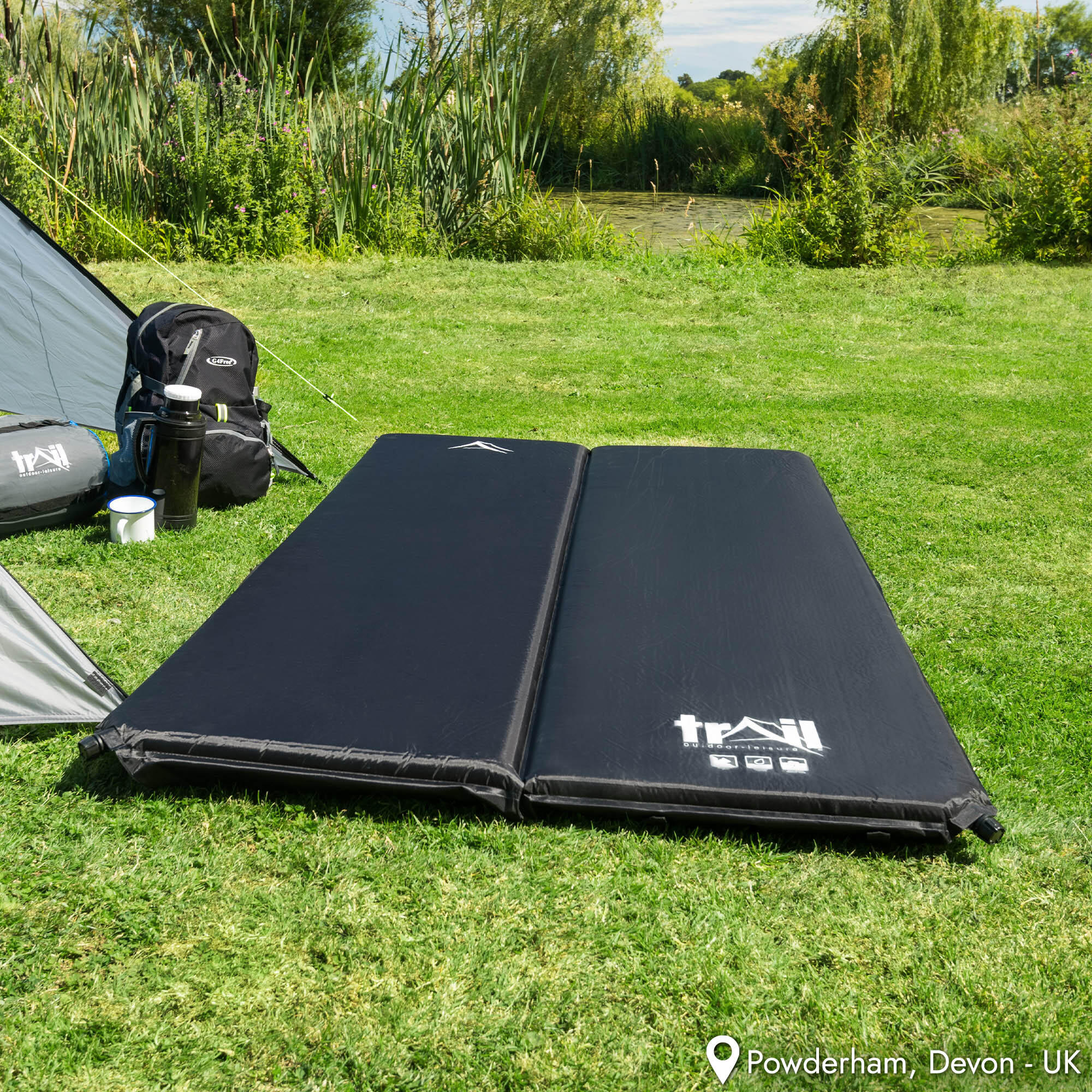 Double Camping Mat Self Inflating Inflatable Roll Mattress Extra Thick 5cm Trail 7/7