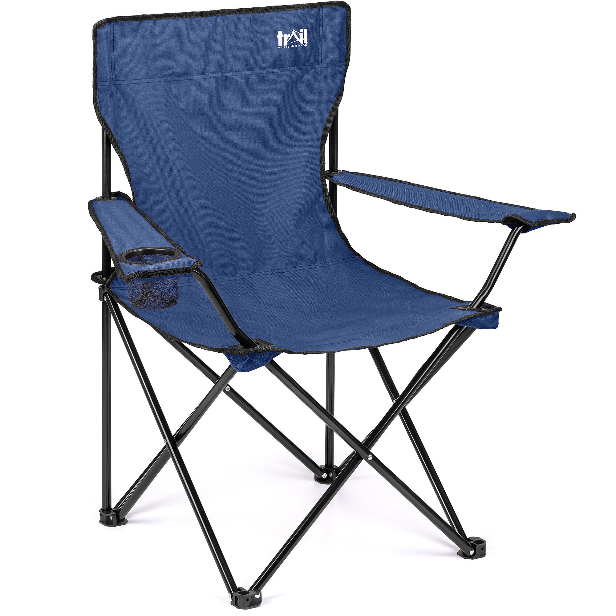 TRAIL OUTDOOR LEISURE Folding Camping Chair Lightweight Portable With Cup Holder Fishing Outdoor Trail