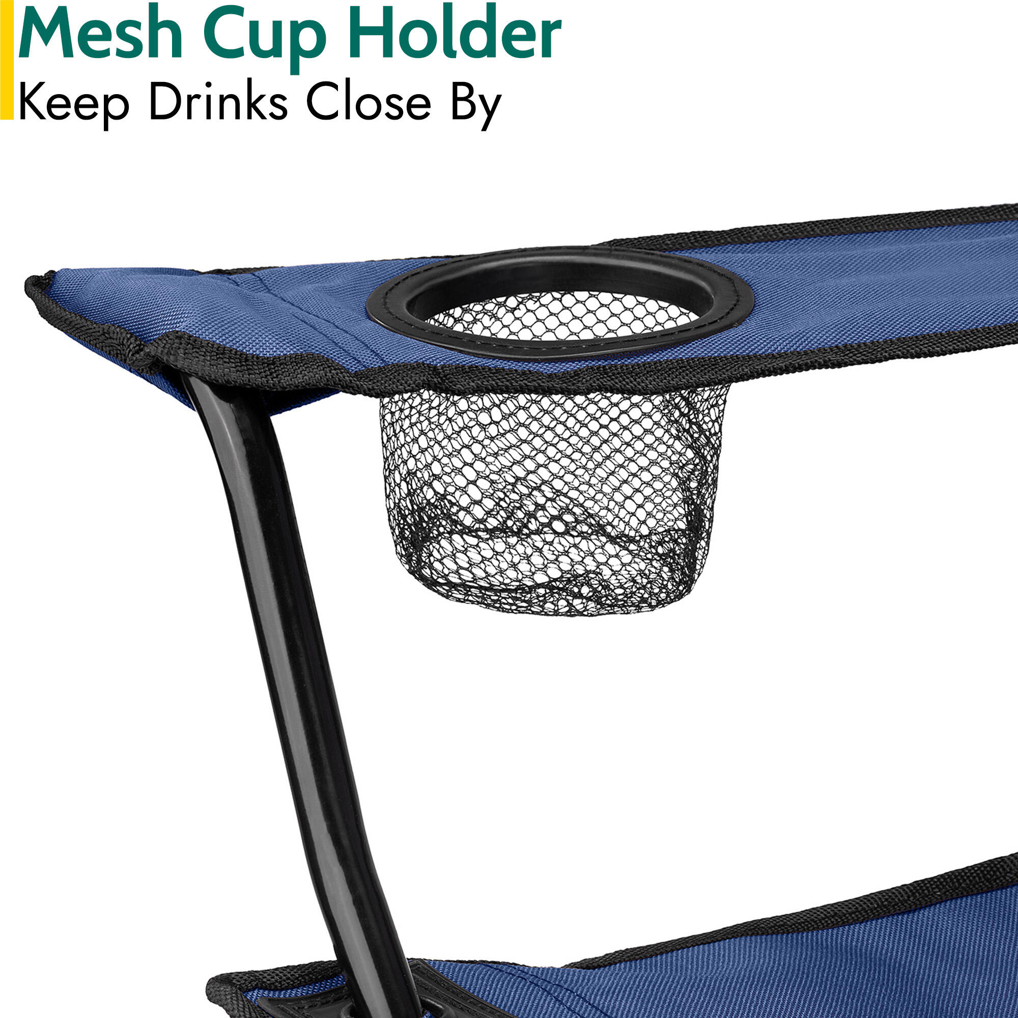Folding Camping Chair Lightweight Portable With Cup Holder Fishing Outdoor Trail 5/7