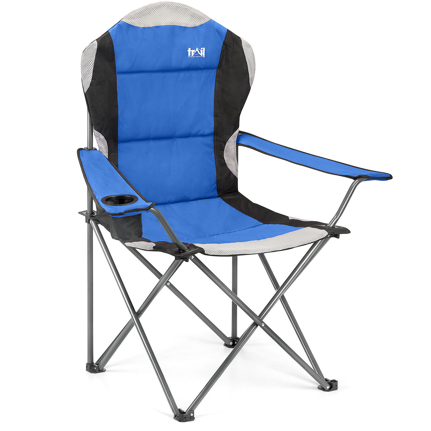 TRAIL OUTDOOR LEISURE Folding Camping Chair Deluxe Padded High Back Portable Garden Fishing Trail